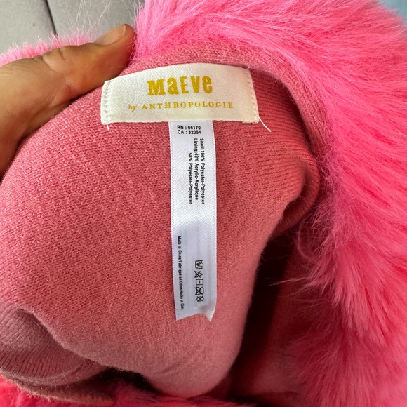 Anthropologie Vibrant Pink Faux Fur Wrap - Picture 3 of 3